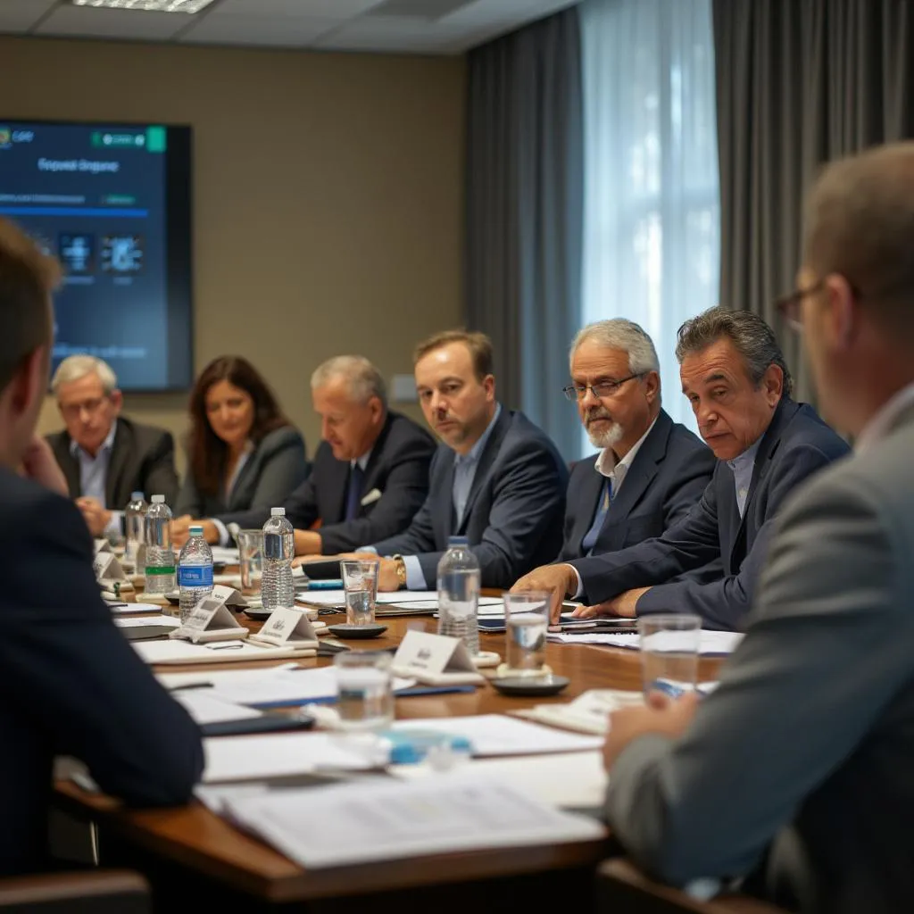 Equipo de CAF en reunión estratégica